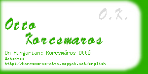 otto korcsmaros business card