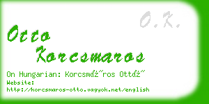 otto korcsmaros business card